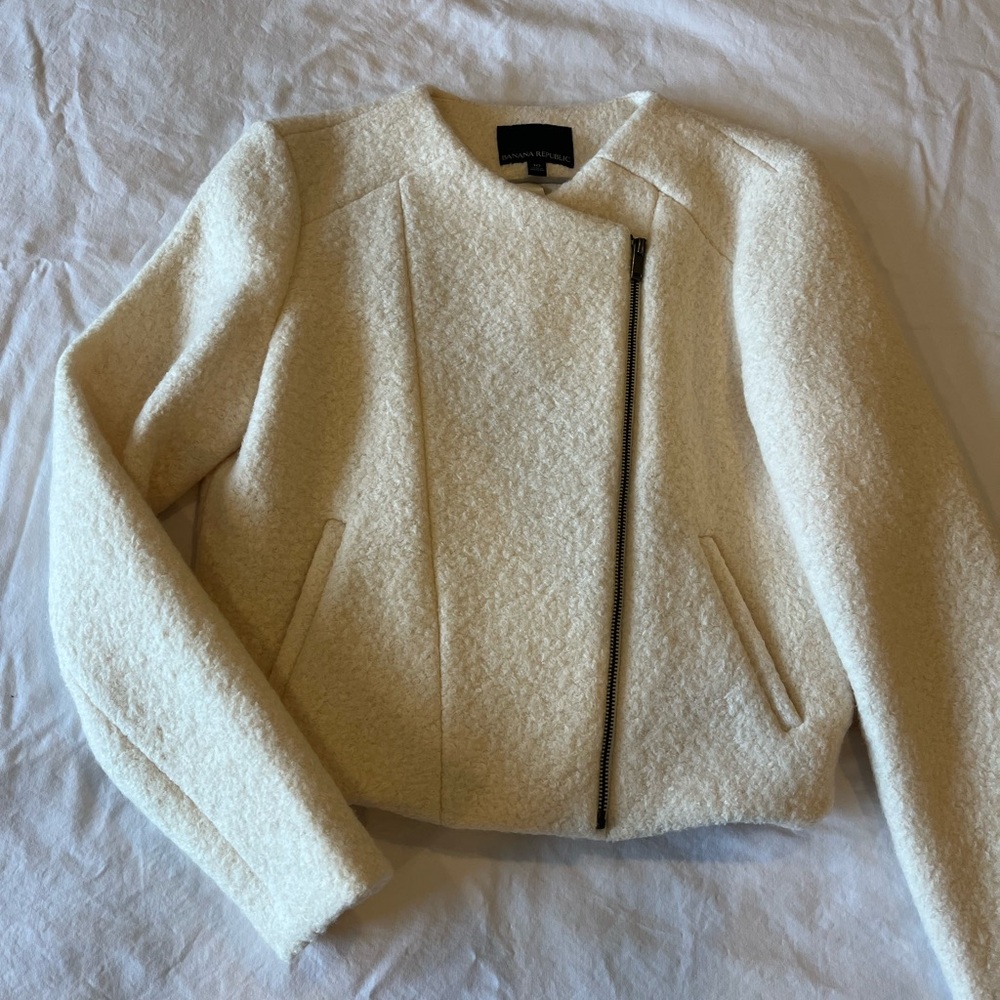 Banana Republic Boucle Moto Wool Jacket